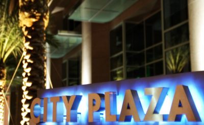 City Plaza Two Lit Sign